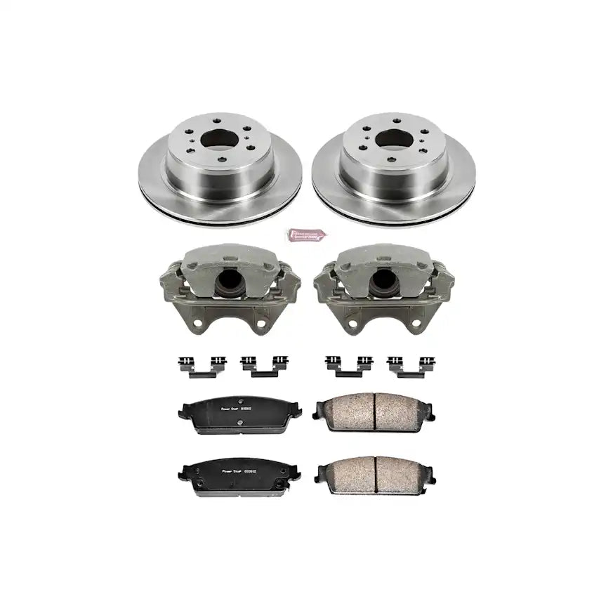 Power Stop Rear Stock Replacement Brake Pad, Rotor, and Caliper Kit KCOE2083