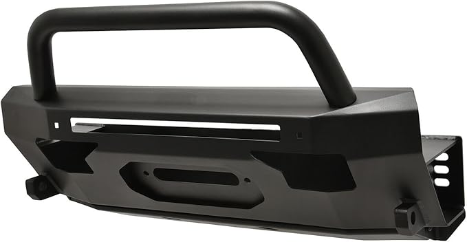 Westin Pro-Series Winch Mount Front Bumper With Round Bull Bar Textured Black| 58-411155RBK
