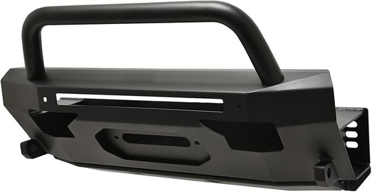 Westin Pro-Series Winch Mount Front Bumper With Round Bull Bar Textured Black| 58-411155RBK