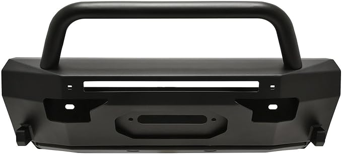 Westin Pro-Series Winch Mount Front Bumper With Round Bull Bar Textured Black| 58-411155RBK