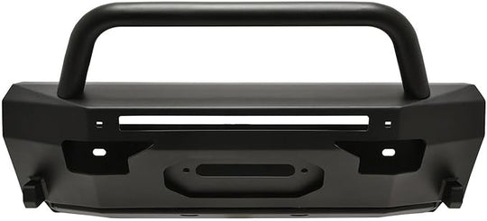 Westin Pro-Series Winch Mount Front Bumper With Round Bull Bar Textured Black| 58-411155RBK
