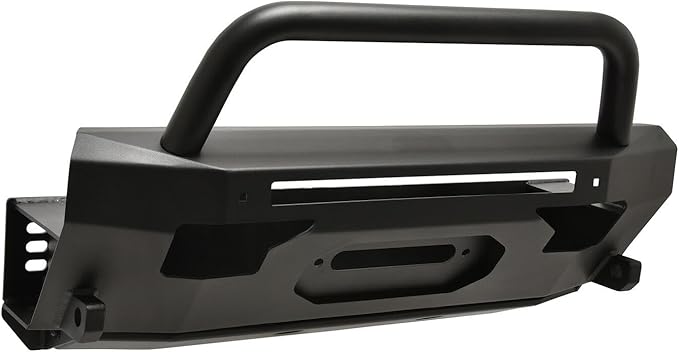 Westin Pro-Series Winch Mount Front Bumper With Round Bull Bar Textured Black| 58-411155RBK