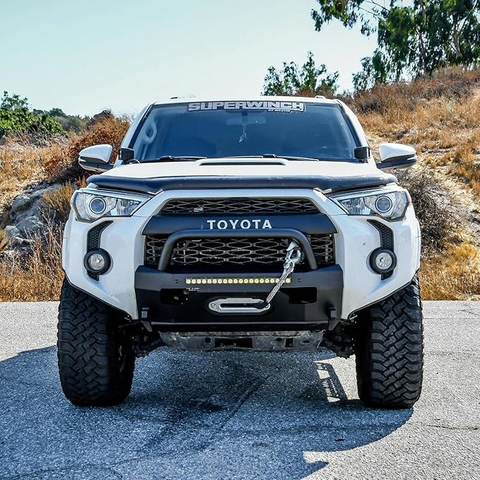 Westin Pro-Series Winch Mount Front Bumper With Round Bull Bar Textured Black| 58-411155RBK