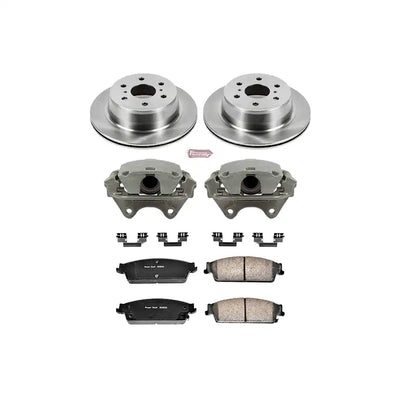 Power Stop Rear Stock Replacement Brake Pad, Rotor, and Caliper Kit KCOE2083