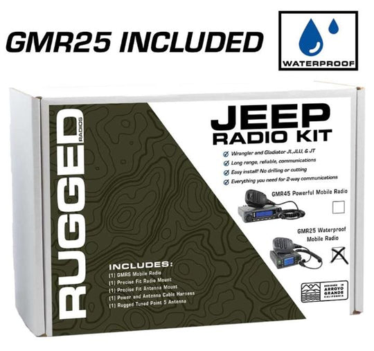 Rugged Radios JP1 Jeep GMRS Radio Kit – GMR25 Waterproof Mobile | RRPJP1-GMR25